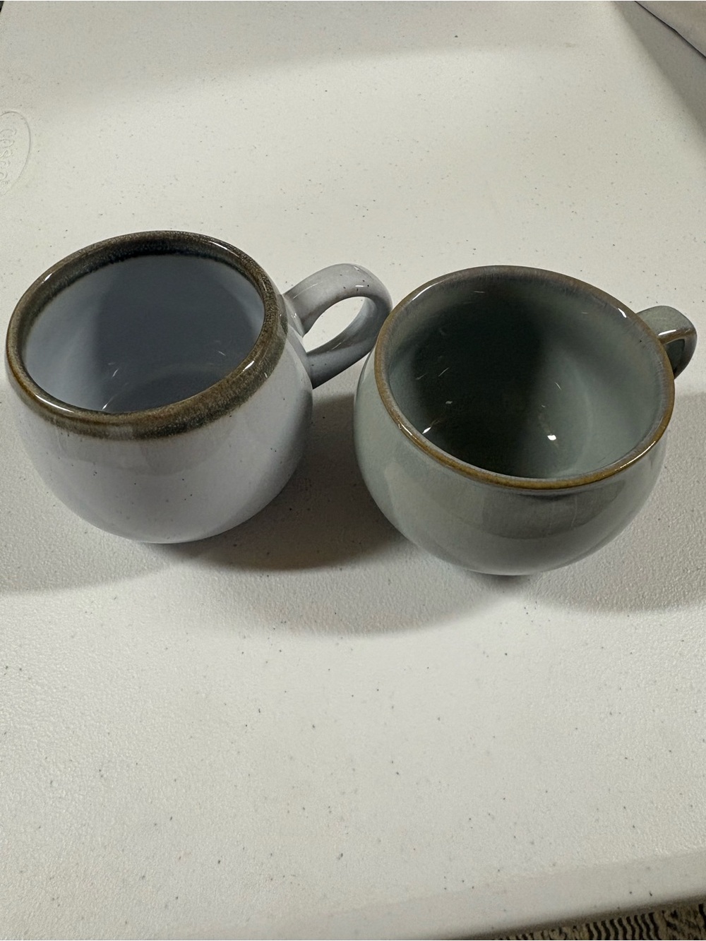 Hearth & Hand Set of Two Glazed Ceramic Mugs in Light Gray and Sage